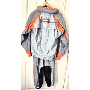 VTG Harley Davidson Pants & Jacket Set Womens Sz Med Reflective Rain Wind